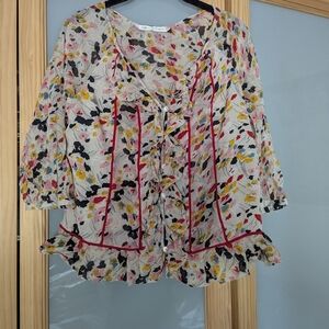 DVF Floral Ruffle Blouse